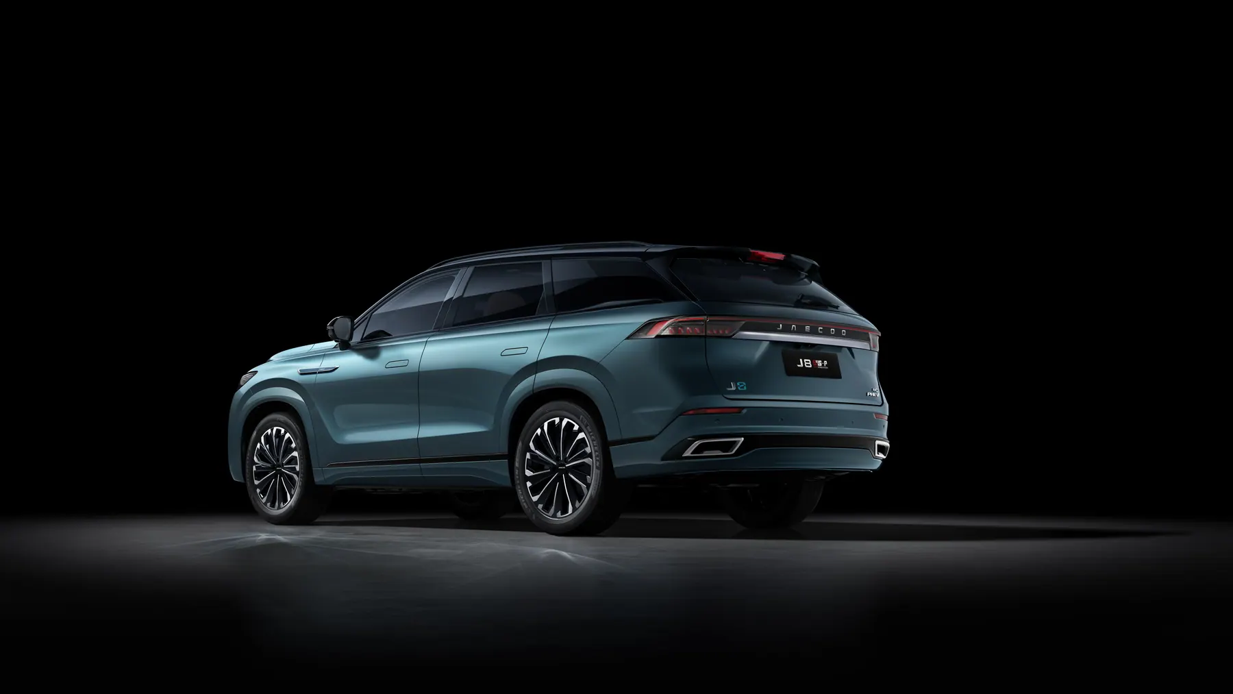 JAECOO J8 left rear 75 degree exterior